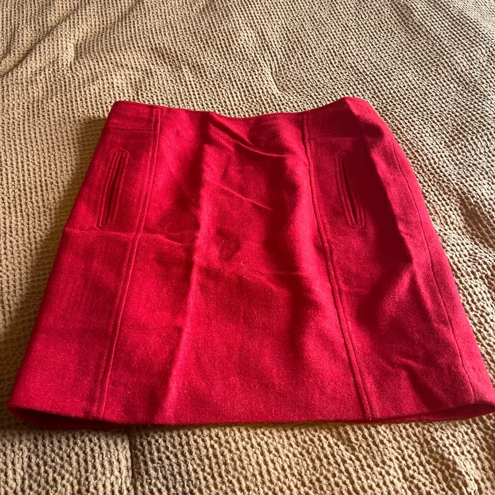 Talbots Red Wool Skirt
